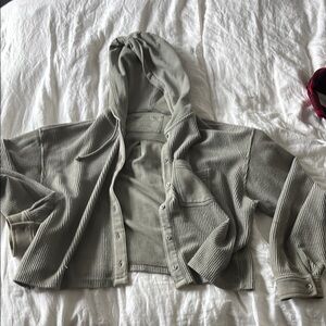 Green Hooded Cardigan